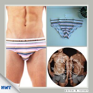 Parke & Ronen - Low Rise Brief - White Prism Stripe (M)